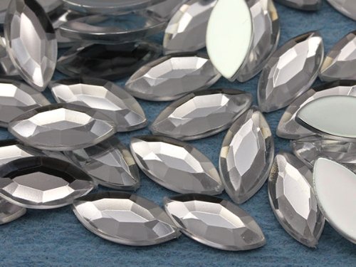 Allstarco 8x4mm Crystal H102 Tiny Navette Flat Back Acrylic Rhinestones Marquise Gems for Crafts Horse Eye Costume Embelishments Card Making Jewels Jewelry Making Cosplay Jewels - 75 Pieces von Allstarco