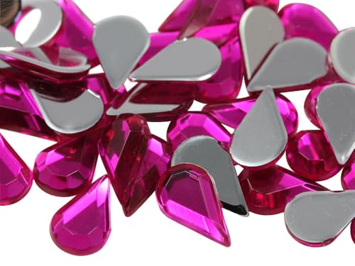 Acryl-Schmucksteine, Tropfenform, 10 x 6 mm, 100 Stück Pink Fuchsia H108 von Allstarco