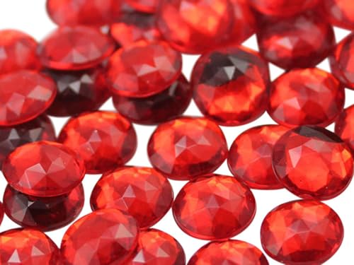Acryl-Strasssteine, flache Rückseite, rund, 18 mm, Schmucksteine für Cosplay/Kostüme, Schmuckherstellung, 30 Stück (roter Rubin A05) von Allstarco