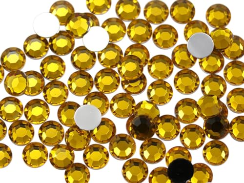 Allstarco 1000PCS 5mm SS21 Gold Topaz .TZ Acrylic Flat Back Rhinestones for Jewelry Making and Face Painting Card Making Embelishments Plastic Crafts Gems von Allstarco