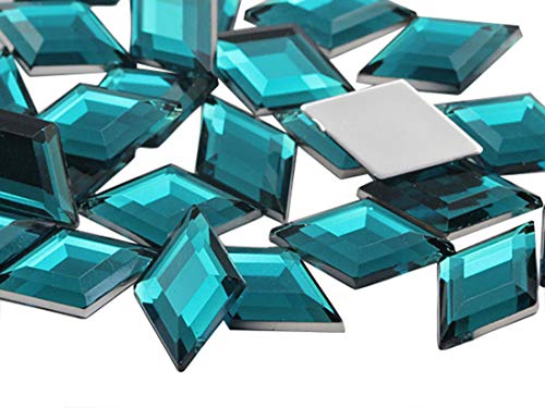 Allstarco 11 x 18 mm flache Rückseite Diamant Acryl Strass Kunststoff Edelsteine für Schmuckherstellung Kostüm Juwelen Cosplay Verzierungen – 35 Stück (Blau Aqua H122) von Allstarco