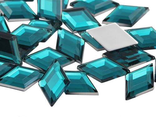 Acryl-Strasssteine mit flacher Rückseite, Kunststoff-Edelsteine für Schmuckherstellung, Kostüm, Schmuck, Cosplay, Verzierungen, 11 x 18 mm, 35 Stück (Blaues Aqua H122) von Allstarco