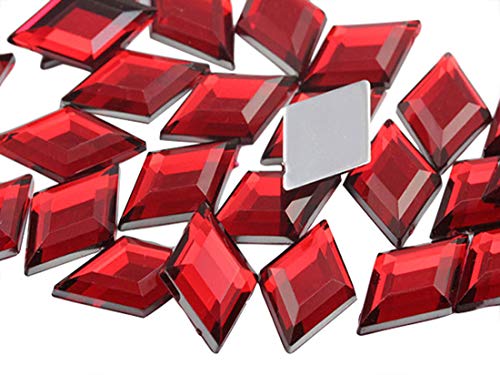Allstarco 11 x 18 mm flache Rückseite Diamant Acryl Strass Kunststoff Edelsteine für Schmuckherstellung Kostüm Juwelen Cosplay Verzierungen – 35 Stück (Red Rubin H103) von Allstarco