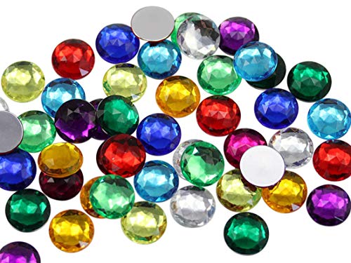 Allstarco 11mm Flachrückseite runde Acryl-Strasssteine Kunststoff-Edelsteine für Schmuckherstellung Kostümschmuck Cosplay-Verzierungen - 200 Stück von Allstarco