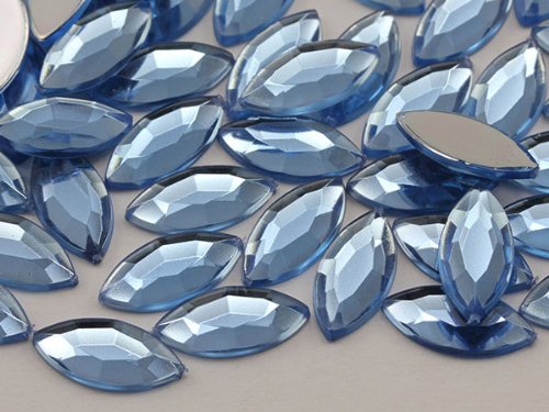 Allstarco 15 x 7 mm Saphir Acryl Marquise-Edelsteine zum Basteln und Schmuckherstellung, 40 Stück von Allstarco