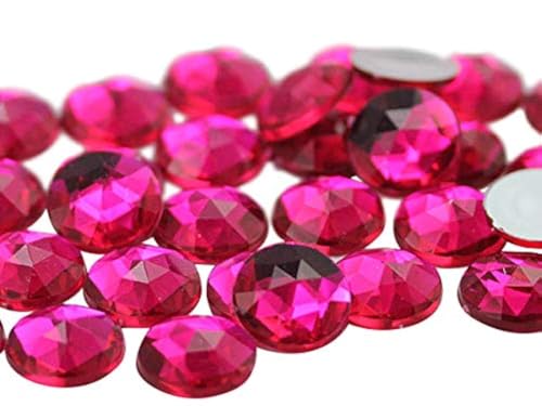 Allstarco 15mm Flat Back Round Acrylic Rhinestones Plastic Gems for Jewelry Making Costume Jewels Cosplay Embelishments - 40 Pieces (Pink Fuchsia .MAR09) von Allstarco