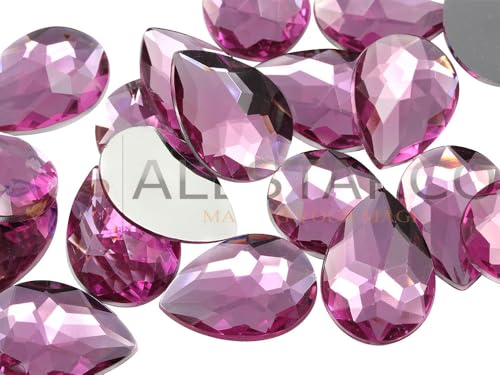 Allstarco 25 x 18 mm, flache Rückseite, tropfenförmige Acryl-Strasssteine, Kunststoff-Edelsteine für Schmuckherstellung, Kostüme, Schmuck, Cosplay, Kartenherstellung, Verzierungen, Dekoration, von Allstarco