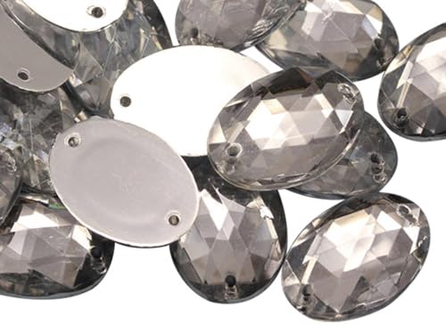 Allstarco 25x18mm Crystal Clear CH38 Flat Back Sew On Oval Beads Acrylic Rhinestones Sewing Plastic Gems With Holes For Jewelry, Clothes, Garment Embelishments, Shoes, Cosplays, Crafts 20 Pieces Allstarco 25x18mm Crystal Clear CH38 Flat Back Sew On Oval Beads Acrylic Rhinestones Sewing Plastic Gems With Holes For Jewelry, Clothes, Garment Embelishments, Shoes, Cosplays, Crafts 20 Pieces von Allstarco