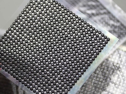 Allstarco 3 mm SS12 schwarze selbstklebende Acryl-Strassstein-Platte zum Aufkleben für selbstgemachte Karten und Einladungen, Handyhüllen-Dekoration, Juwelen – 5 Blatt 3125 Stück von Allstarco