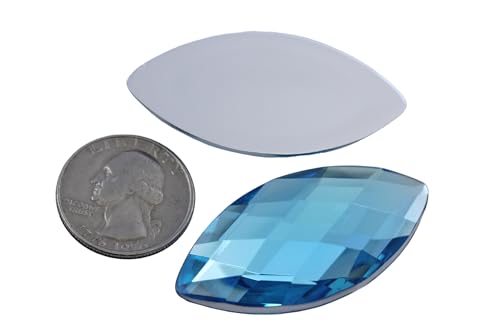 Allstarco 50 x 25 mm Blau Aqua H109 große flache Rückseite Navette Acryl-Strasssteine große Cosplay-Edelsteine Marquise-Verzierungen DIY Handwerk – 2 Stück von Allstarco