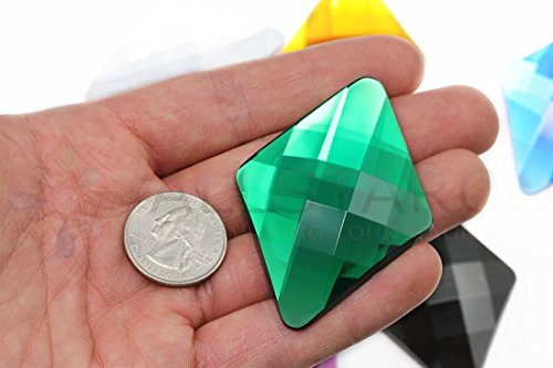 Allstarco 67 x 48 mm Grün Smaragd H106 Flach groß Diamond Back Gems Pro Grade Einzelverpackt – 2 Stück von Allstarco