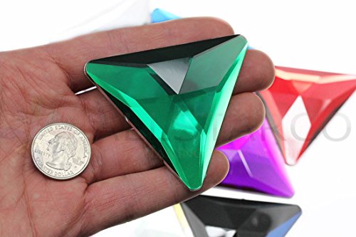Allstarco 68mm Green Emerald H106 Self Adhesive Flat Back Large Triangle Cosplay Stick On Gems Acrylic Rhinestones Plastic Jewels for Crafts - 1 Piece Allstarco 68mm Green Emerald H106 Self Adhesive Flat Back Large Triangle Cosplay Stick On Gems Acrylic Rhinestones Plastic Jewels for Crafts - 1 Piece von Allstarco