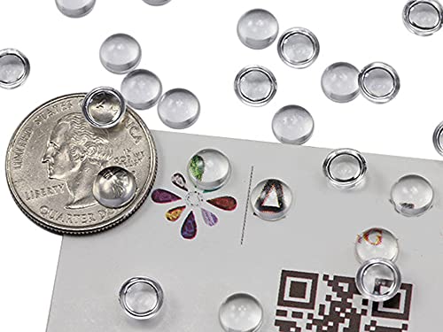 Allstarco 7 mm runde klare Lupe Acryl Cabochons, Kunststoff Edelsteine für Schmuckherstellung, DIY Ohrringe, Anhänger – 100 Stück von Allstarco