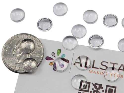 Allstarco 9mm Round Clear Magnifying Acrylic Cabochons, Plastic Gems For Jewelry Making, DIY Earrings, Pendants - 75 Pieces von Allstarco