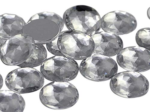 Allstarco Acryl-Edelsteine, 13 mm, Flache Rückseite, rund, 50 Stück Crystal Clear H102 von Allstarco