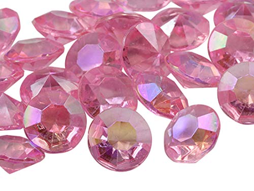 Allstarco Acryl-Konfetti, 20 mm, Rosa, 25 Karat, Acryl-Konfetti, AB-Beschichtung für Tischstreuung, Hochzeitsdekorationen, Vasenfüller, 50 Stück von Allstarco