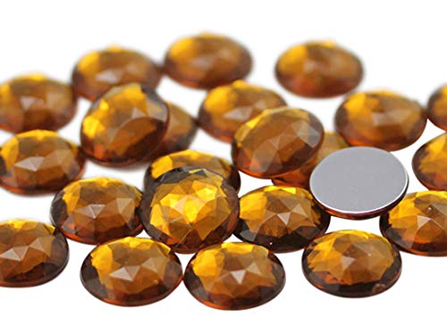 Allstarco Acryl-Strasssteine mit flacher Rückseite, 18 mm, rund, Kunststoff, Verzierungen für Cosplay/Kostüme, Schmuckherstellung, 30 Stück (brauner Rauchtopas A22) von Allstarco