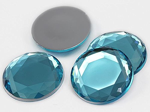 Allstarco Acryl-Strasssteine mit flacher Rückseite, 30 mm, Blau, Aqua, 6 Stück von Allstarco