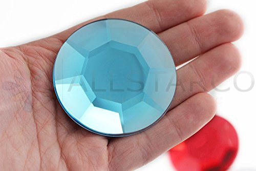 Allstarco Acryl-Strasssteine mit flacher Rückseite, 60 mm, Aquablau, H109, für Cosplay, Kostüme, Requisiten, Verzierungen, Kunststoffsteine, Dekosteine – 2 Stück von Allstarco