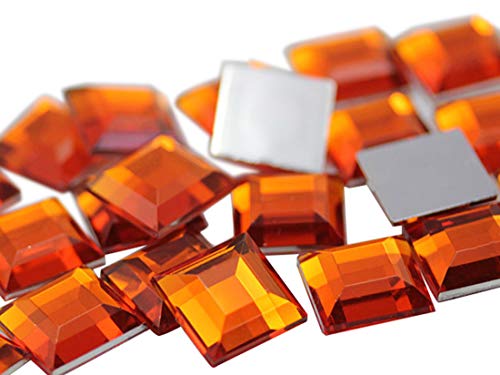 Allstarco Acryl-Strasssteine mit flacher Rückseite, quadratisch, 15 mm, Kunststoff, für Kostüme, Schmuckherstellung, 30 Stück (Orange Hyazinthe H125) von Allstarco