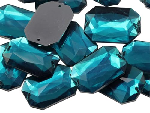 Allstarco 25x18mm Blue Aqua CH24 Flat Back Octagon Sew On Beads for Crafts Plastic Acrylic Rhinestones With Holes For Sewing, Clothing Embelishments, Costume Cosplays 20 Pieces Allstarco 25x18mm Blue Aqua CH24 Flat Back Octagon Sew On Beads for Crafts Plastic Acrylic Rhinestones With Holes For Sewing, Clothing Embelishments, Costume Cosplays 20 Pieces von Allstarco