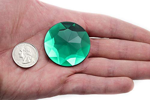 43 mm grüner Smaragd H106 große runde Acryl-Strasssteine mit flacher Rückseite, Kunststoff, Kreis-Edelsteine für Kostümherstellung, Cosplay, Schmuck, professionelle Verzierungen, 4 Stück von Allstarco