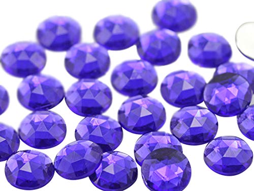Allstarco Runde Acryl-Strasssteine, Kunststoff-Edelsteine mit flacher Rückseite, für Schmuckherstellung, Kostüme, Schmuck, Cosplay, Verzierungen, 11 mm, 75 Stück (Violett/Violett) von Allstarco