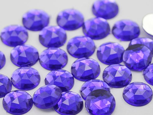 Allstarco 11mm Flachrückseite runde Acryl-Strasssteine Kunststoff-Edelsteine für Schmuckherstellung Kostümschmuck Cosplay-Verzierungen - 75 Stück (Lila Violett .VT) von Allstarco