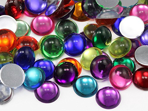 KraftGenius Allstarco 18 mm runde Acryl-Cabochons mit flacher Rückseite, Kunststoff-Edelsteine zum Basteln, Kostüm, Verzierungen, Kartenherstellung, Schmuck, Schmuckherstellung, Cosplay-Juwelen – 30 von Allstarco