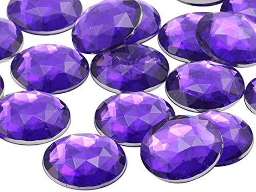 Runde Acryl-Strasssteine mit flacher Rückseite, 30 mm, Kunststoff, Kreis-Edelsteine für Kostümherstellung, Cosplay, Schmuck, professionelle Verzierungen, 12 Stück (H132) von Allstarco