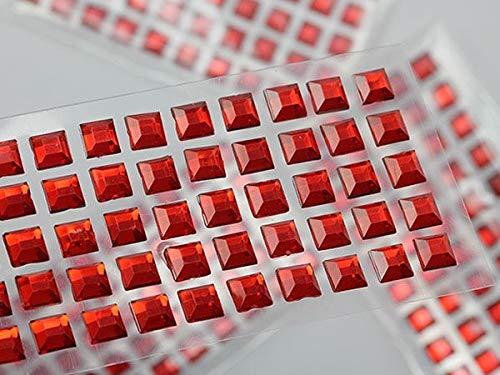 LQ17 quadratische selbstklebende Acryl-Strasssteine, Kunststoff, zum Aufkleben, für selbstgemachte Karten und Einladungen, Basteln, Glitzer-Aufkleber, 6 mm, Rot, 5 Bögen, 250 Stück LQ17 quadratische selbstklebende Acryl-Strasssteine, Kunststoff, zum Aufkleben, für selbstgemachte Karten und Einladungen, Basteln, Glitzer-Aufkleber, 6 mm, Rot, 5 Bögen, 250 Stück von Allstarco