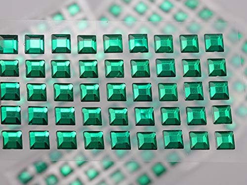 Quadratische, selbstklebende Acryl-Strasssteine, Kunststoff-Edelsteine, zum Aufkleben auf Körperschmuck, für selbstgemachte Karten und Einladungen, Basteln, Glitzer-Aufkleber, 5 Bögen, 250 Stück (6 von Allstarco