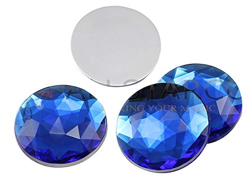 Runde Acryl-Strasssteine mit flacher Rückseite, 30 mm, Kunststoff, Kreis-Edelsteine für Kostümherstellung, Cosplay, Schmuck, professionelle Verzierungen, 12 Stück (blauer Saphir H104) von Allstarco