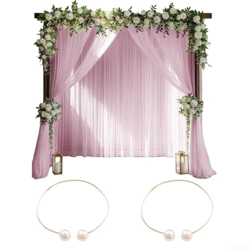 Allthingstore Atemberaubende Veranstaltungen erwarten ein Doppelpack eleganter, weicher Polyester-Vorhänge und nützliche Clips (rosa) von Allthingstore