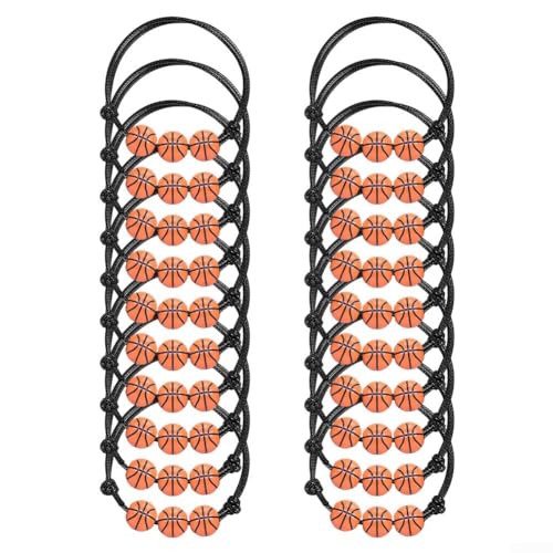 Allthingstore Verstellbare Charm-Armbänder für Jungen, ideal für Sportthemen und Partygeschenke (Basketball), 20 Stück von Allthingstore