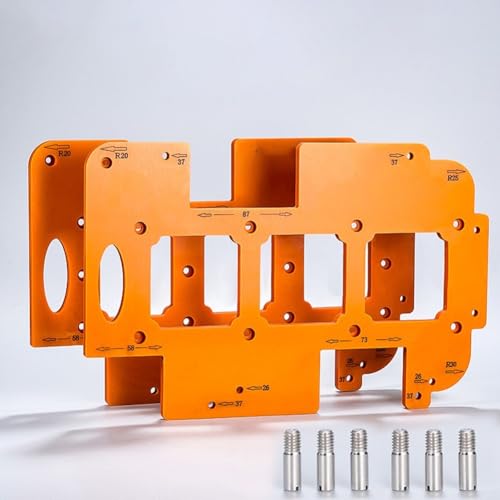 Eine clevere Ergänzung zu Ihrem Werkzeugset. Die umfassende 3-in-1-Bohrschablone verbessert die Projekteffizienz (7 x 6 + 7 x 7 cm) von Allthingstore
