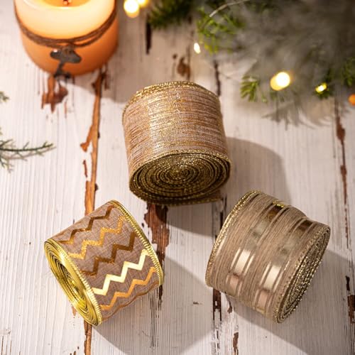 Festliches Jute-Weihnachtsband für Kränze und Baumverpackungen, perfekt zum Basteln von Feiertagsdekorationen und verleiht saisonalen Dekorationen einen natürlichen Stil (B) von Allthingstore