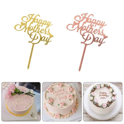 Muttertags-Kuchen-Set, 10 Stück, Acryl-Dekorationen für Kuchen und Party-Styling (Golden) von Allthingstore
