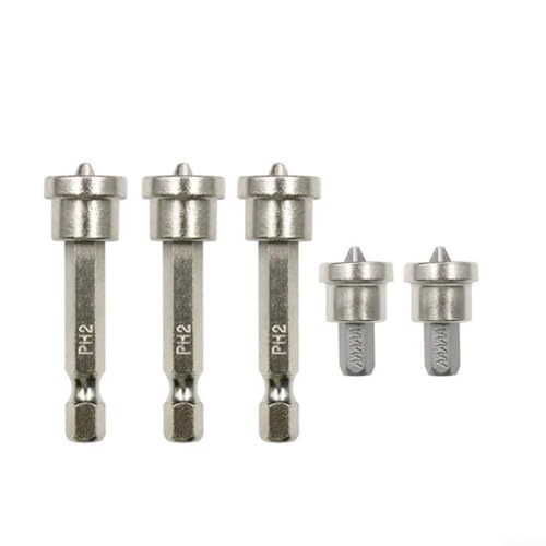Praktische 5 Stück Tiefenanschlagschrauber-Bits für Gipsschrauben, kompatibel mit Bohrern PH2 Hex von Allthingstore