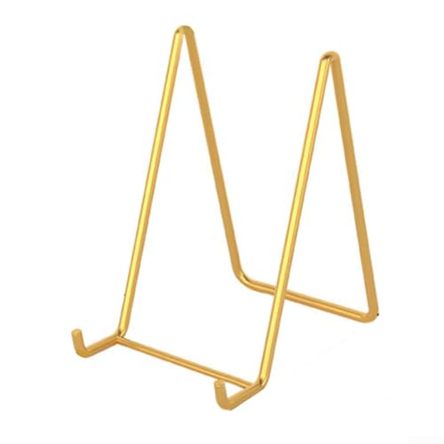 Staffelei-Ständer aus Eisen für Fotos, stabile Schreibtisch-Präsentation für Kunst und Erinnerungsstücke (goldfarben, kleine Größe) von Allthingstore