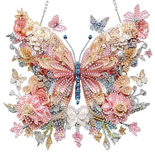 Alluring DIY Diamond-Painting-Anhänger Diamond Painting Fensterbilder Diamant Painting schmetterling 5D Diamants Painting Bilder Hängend Ornament Kranz Tür Fenster Wand Eingang Decor von Alluring