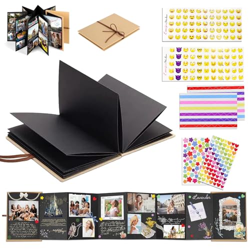 Fotoalbum Zum Selbstgestalten Alluring DIY Schwarze Seiten Fotobuch Scrapbook Fotoalbum zum Einkleben Scrapbook Set Photo Album Familie Fotos Baby Valentinstag Geburtstag Jahrestag Geschenk von Alluring