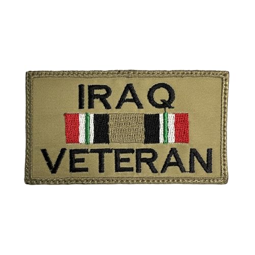 Irak-Veteranen-Aufnäher, olivgrün/schwarz – taktischer Militärmoral, bestickter Aufnäher, Hakenverschluss auf der Rückseite von Almost SGT