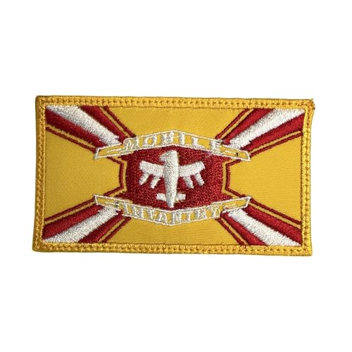 Starship Troopers Mobile Infanterie und Föderation Flagge Patch Gelb – Taktische Moral bestickter Patch Hakenverschluss Rückseite von Almost SGT
