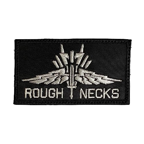Starship Troopers Roughnecks Patch schwarz/weiß – lustiger taktischer Militär-Moral bestickter Aufnäher Hakenverschluss Rückseite von Almost SGT