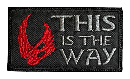 This is The Way Mandalorian Mudhorn Patch Star Wars Kopfjäger â€“ Lustiger taktischer Militär Moral bestickter Patch Hakenrückseite von Almost SGT