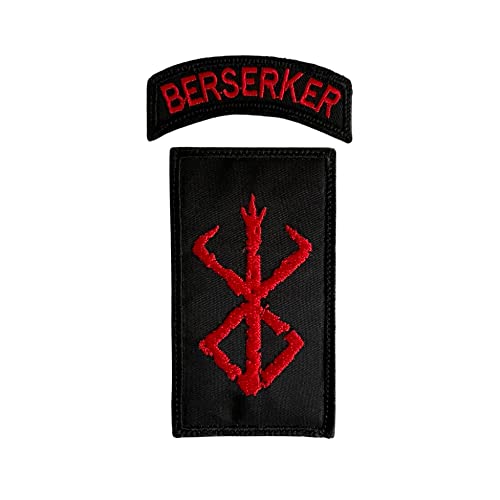 Viking Berserker Rune Logo Patch und Berserker Tap Patch – lustiger taktischer Militär-Moral bestickter Aufnäher Hakenverschluss auf der Rückseite von Almost SGT