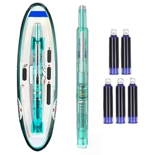 Almpuxee Wiederverwendbare Tintenpatronen, einziehbarer Füllfederhalter, 0,38 mm, Blau und Schwarz, transparent, 5 Stück Almpuxee Wiederverwendbare Tintenpatronen, einziehbarer Füllfederhalter, 0,38 mm, Blau und Schwarz, transparent, 5 Stück von Almpuxee