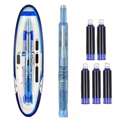 Almpuxee Wiederverwendbare Tintenpatronen, einziehbarer Füllfederhalter, 0,38 mm, Blau und Schwarz, transparent, 5 Stück Almpuxee Wiederverwendbare Tintenpatronen, einziehbarer Füllfederhalter, 0,38 mm, Blau und Schwarz, transparent, 5 Stück von Almpuxee