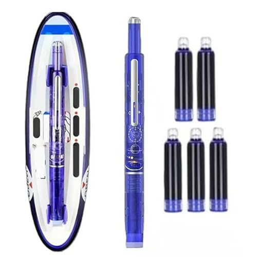 Almpuxee Wiederverwendbare Tintenpatronen, einziehbarer Füllfederhalter, 0,38 mm, Blau und Schwarz, transparent, 5 Stück Almpuxee Wiederverwendbare Tintenpatronen, einziehbarer Füllfederhalter, 0,38 mm, Blau und Schwarz, transparent, 5 Stück von Almpuxee